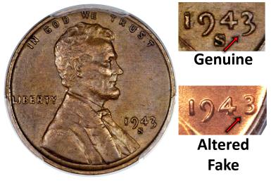 1943 Lincoln Cent Copper Fake 1948