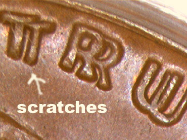 1955 Doubled Die Scratches T Penny